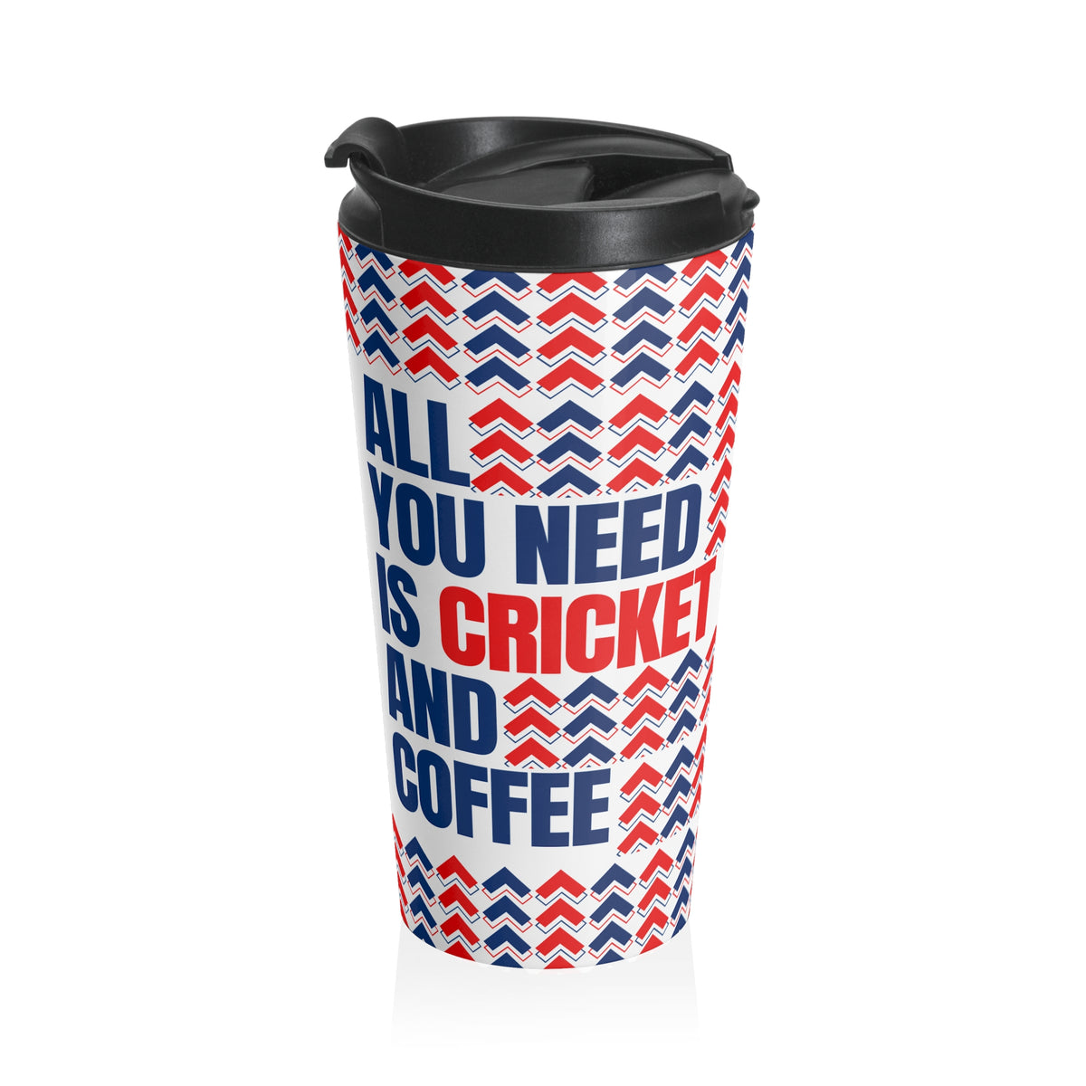 Patriotic Chevron Stainless Steel Travel Mug – “All You Need Is Coffee and Country”