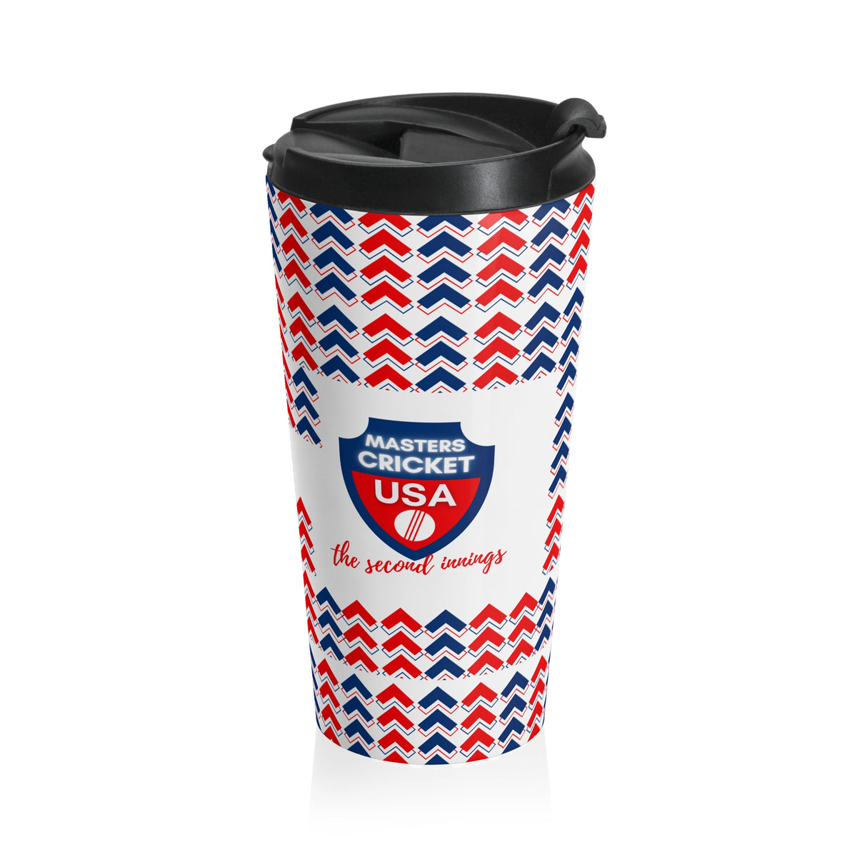 Patriotic Chevron Stainless Steel Travel Mug – “All You Need Is Coffee and Country”