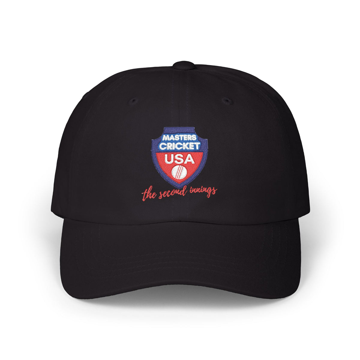 Masters Classic Dad Cap - Retro USA Cricket Shield Embroidered Hat