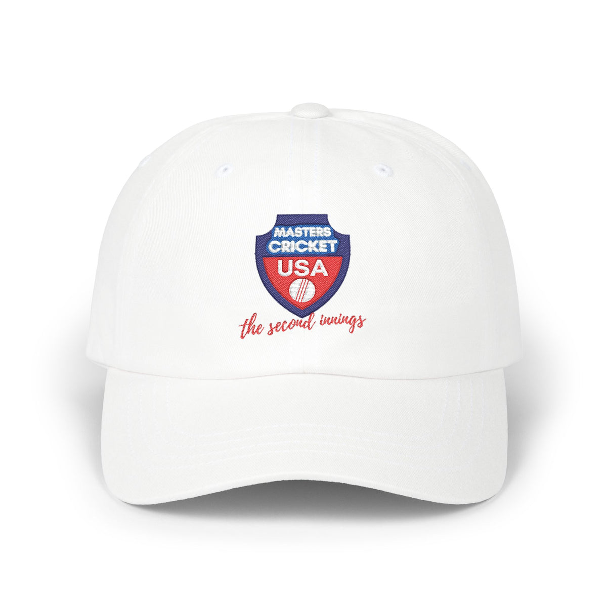 Masters Classic Dad Cap - Retro USA Cricket Shield Embroidered Hat